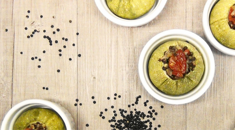 Zucchine ripiene di lenticchie